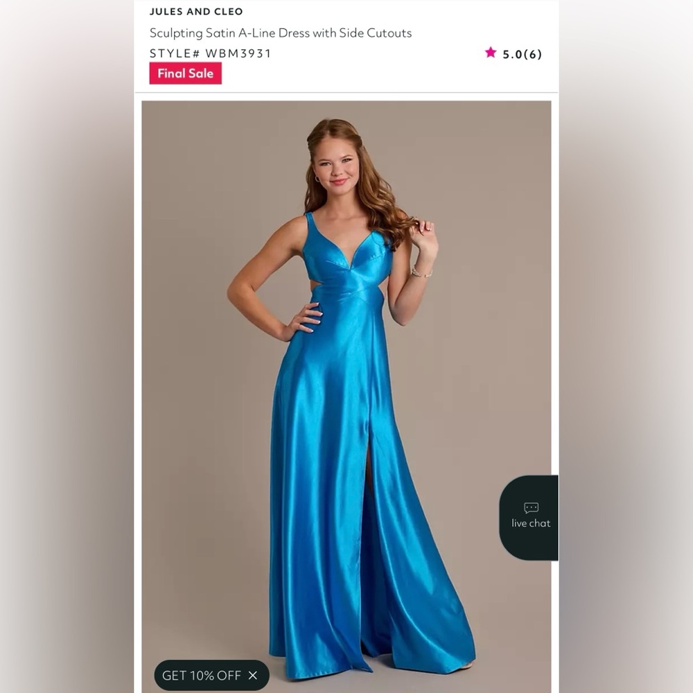 Elegant Blue Satin Evening Gown - Picture 2 of 14